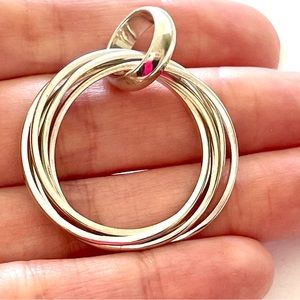 Silpada Sterling Silver Italy Round Pendant Interlocking Bangles Circle BOHO 925
